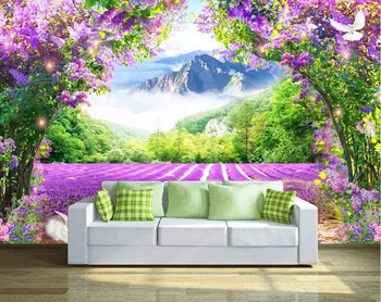 Custom 3D tapetai sienos 3 d freskomis tapetai Šviežių gėlių freskos vynuogių arch 3D TV fono sienos 3d kambarį tapetai