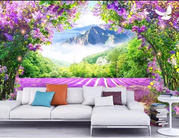 Custom 3D tapetai sienos 3 d freskomis tapetai Šviežių gėlių freskos vynuogių arch 3D TV fono sienos 3d kambarį tapetai