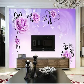 Custom 3D Tapetai Sienos Raudonos Rožės 3d tapetų TV Foną Tapybos Freskos Tapetai Namų Tobulinimo Papuošti