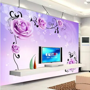 Custom 3D Tapetai Sienos Raudonos Rožės 3d tapetų TV Foną Tapybos Freskos Tapetai Namų Tobulinimo Papuošti