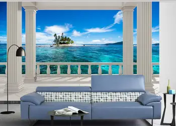 Custom 3d tapetai, sienų ir Nuostabiu vaizdu į jūrą 3d foto tapetai, gyvenamasis kambarys, vonios kambarys sienų tapybos neaustinių tapetai