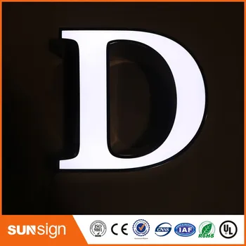 Custom apšviestas veidrodis nerūdijančio plieno raides, pasirašyti šviesos ženklas raidės