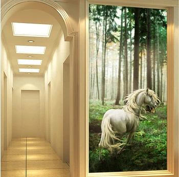 Custom arklių 3D tapetai, miško arklių freskomis už kambarį TV fono sienos vandeniui audinio papel de parede