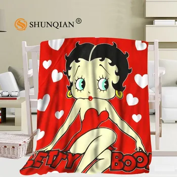 Custom Betty Boop Karikatūros Antklodė Minkšta Vilnos PASIDARYK Savo Nuotrauką Apdailos Miegamasis Dydis 58x80Inch,50X60Inch,40X50Inch A7.10