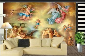 Custom continental tapetai. Angel, tapyba,3D retro sienų tapyba už kambarį sofos fone de papel parede
