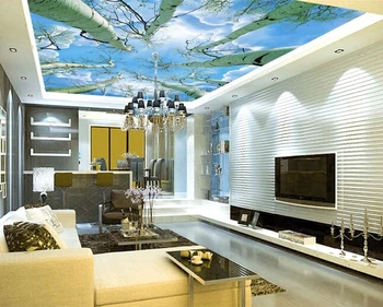 Custom dangaus tapetai , dangus po dideliu medžiu, freskomis už kambarį miegamojo lubos, sienos vandeniui PVC papel de parede