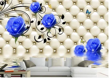 Custom foto tapetai Didelis, 3D Stereo romantiška Blue Rose Fashion TV foną papel parede sienų tapetai