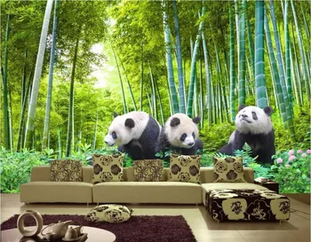 Custom freskos 3d foto tapetai nuotrauką panda bambuko fone sienų tapybos 3d sienų freskomis tapetai gyvenimo kambario sienos 3 d