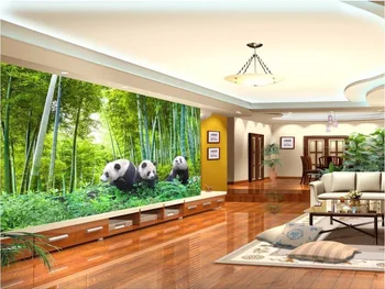 Custom freskos 3d foto tapetai nuotrauką panda bambuko fone sienų tapybos 3d sienų freskomis tapetai gyvenimo kambario sienos 3 d