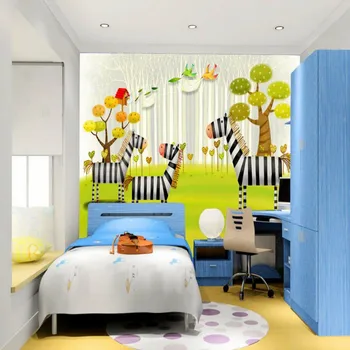 Custom freskos 3D tapetai Šiuolaikinės vertus stiliaus zebra miško kambarį TELEVIZIJOS biuro sienos tapetai fojė custom studio freskos