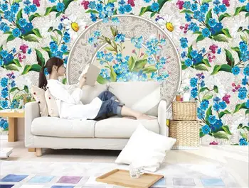 Custom freskos nuotrauka 3d tapetai kambarį spalvos skulptūra Europos gėlių tapybos TV foną neaustinių tapetai sienos 3d