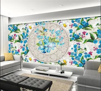 Custom freskos nuotrauka 3d tapetai kambarį spalvos skulptūra Europos gėlių tapybos TV foną neaustinių tapetai sienos 3d