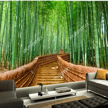 Custom gamtos peizažai tapetai,Bambuko Miškų,3D nuotraukos, gyvenamasis kambarys, miegamasis restoranas fono sienos šilko tapetai