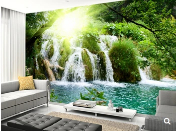 Custom gamtos peizažai Tekstilės sienų dangos,krioklys,3D foto freskos už kambarį restoranas sofa fono sienos tapetai