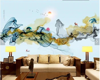 Custom Kinų tapybos ekrano užsklanda, Abstraktus paveikslas, freehand dažai, tapyba gyvenimo, kambaryje sofa-lova, TV foną, sienos popieriaus