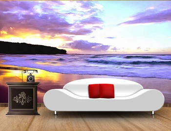 Custom kraštovaizdžio tapetai, Sunrise Beach freskos už kambarį, miegamąjį, TV foną, sienos šilko audinio papel de parede
