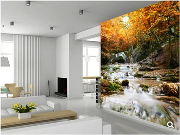 Custom kraštovaizdžio Tekstilės sienų dangos,Natūralus Rudenį Krioklys,3D šiuolaikinės nuotrauka už kambarį miegamojo, virtuvės tapetai