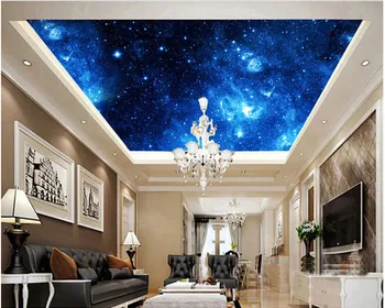 Custom lubų tapetai, visata yra naudojamas kambarį miegamojo lubos, sienos, vinilo tapetai papel de parede