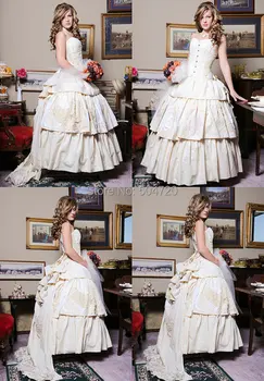Custom madeR-523 Senovinių Kostiumų, 1860 m pilietinio Karo Kamuolys vestuvių Suknelė/Gothic Lolita Dress Viktorijos suknelės/Renesanso suknelė