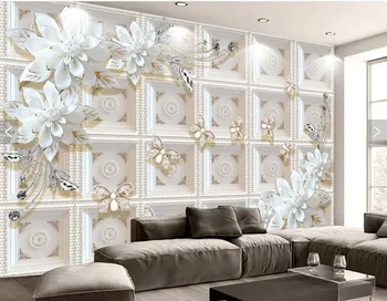 Custom matmenų paramos papuošalai gėlių Europos 3D tapetai,svetainė, TELEVIZORIUS, sofa-sienos miegamajame restoranas papel de parede