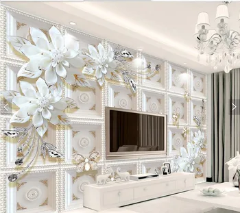 Custom matmenų paramos papuošalai gėlių Europos 3D tapetai,svetainė, TELEVIZORIUS, sofa-sienos miegamajame restoranas papel de parede