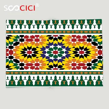 Custom Minkštos Vilnos Mesti Antklodę Maroko Dekoro Energingas Senas Mados Indie Afrikos Genčių Modelis su Rytų Įtakos Spausdinti
