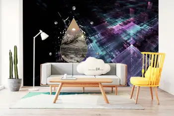 Custom modernus 3d efektas foto tapetai Šiaurės didelis abstraktus gyvenimo kambario, miegamasis fono sienos freskos miesto tapetai naktį