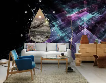 Custom modernus 3d efektas foto tapetai Šiaurės didelis abstraktus gyvenimo kambario, miegamasis fono sienos freskos miesto tapetai naktį