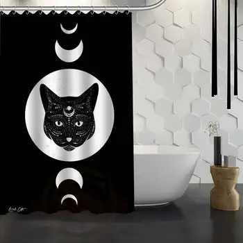 Custom Naujas Lovely Cat Vonios Uždanga Vonios kambarys Su Kabliukais Audinio Dušo Užuolaidos WJY1.17