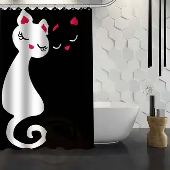 Custom Naujas Lovely Cat Vonios Uždanga Vonios kambarys Su Kabliukais Audinio Dušo Užuolaidos WJY1.17