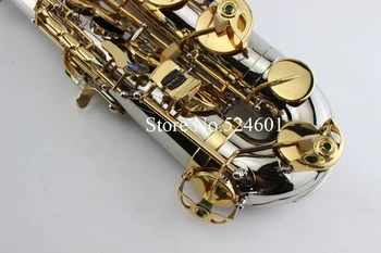 Custom Nikeliuotas Tenoras Saksofonas Raižyti Gėlių abalone Aukso Klavišą Tenoras Bb Sax Saksofonas Pučiamieji priemonė