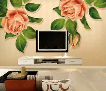 Custom papel DE parede gėlių, pink rose atkurti senovės būdų, kaip sėdi kambarį, miegamąjį, TV wall tekstilės papel DE parede