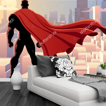 Custom papel de parede infantil, Superhero Freskos už sėdi kambaryje sofa-lova, miegamajame TV sienos vandeniui vinilo papel DE parede