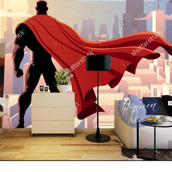 Custom papel de parede infantil, Superhero Freskos už sėdi kambaryje sofa-lova, miegamajame TV sienos vandeniui vinilo papel DE parede