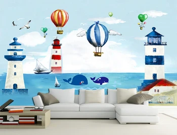 Custom papel DE parede infantil,Viduržemio Jūros,3D animaciją, tapetai, vaikų kambarys, gyvenamasis kambarys sofos foną