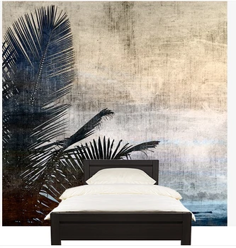 Custom papel DE parede para salė, Palmių freskomis, miegamojo kambarį TV vinilo sienos vandeniui, kuris tapetai