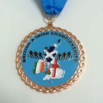 Custom priėmimo apdovanojimai metalo sporto medalis su medaliu virvelę--57.2 mm skersmens--200pcs