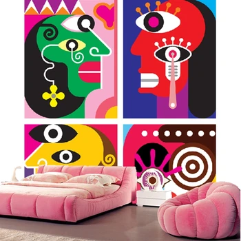 Custom retro tapetai, menas abstraktus paveikslas freskomis vaikų kambarį, TV foną, sienos vandeniui papel de parede