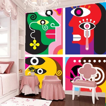 Custom retro tapetai, menas abstraktus paveikslas freskomis vaikų kambarį, TV foną, sienos vandeniui papel de parede