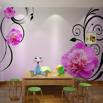 Custom sienos freskos 3D šiuolaikinių tapetų TV valgomasis tema hotel sofa salė fone, gėlių filialas tapetai, freskos