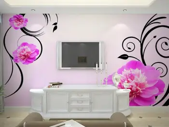Custom sienos freskos 3D šiuolaikinių tapetų TV valgomasis tema hotel sofa salė fone, gėlių filialas tapetai, freskos