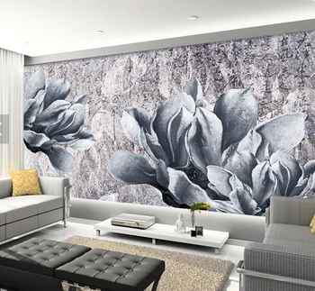 Custom stereoskopinis 3D tapetai,juodos ir baltos spalvos gėlių tapyba už kambarį, miegamąjį, TV foną papel de parede