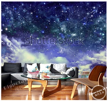 Custom tapetai kambario, didelis freskomis, žvaigždėtas dangus, naudojamas miegamojo, vaikų kambario lubos, sienos vinilo popierius DE parede
