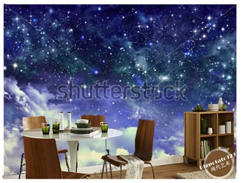 Custom tapetai kambario, didelis freskomis, žvaigždėtas dangus, naudojamas miegamojo, vaikų kambario lubos, sienos vinilo popierius DE parede
