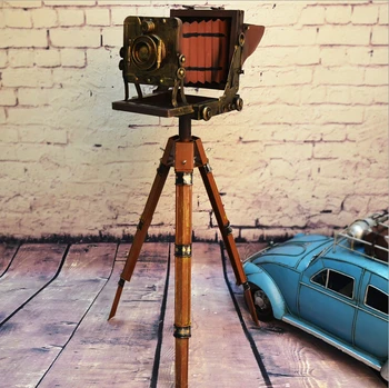 D tris fotoaparato trikojo retro dekoro priedai alavo senas studija fotoaparato modelis kūrybos Namų Dekoravimo papuošalai