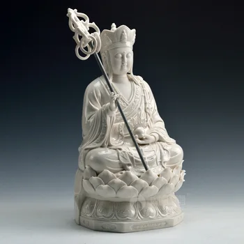 Dai Yutang keramikos bodhisatvos Dizang Buda namų puošybai/12-colių Lotus-Tibeto D21-20