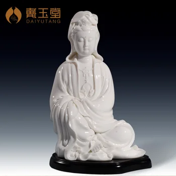 Dai Yutang Kinų meno vertybių Muziejaus/high-end 8 colių, kuriems sėdi bodhisatvos statulos papuošalai