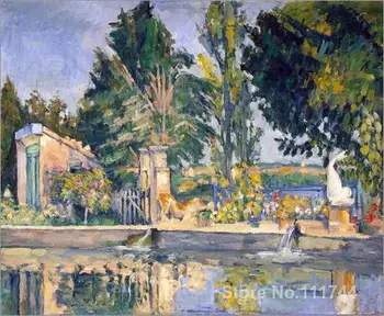 Dailininko Paul Cezanne Jas de Bouffan baseinas c. Drobė meno Aukštos kokybės Rankų dažytos