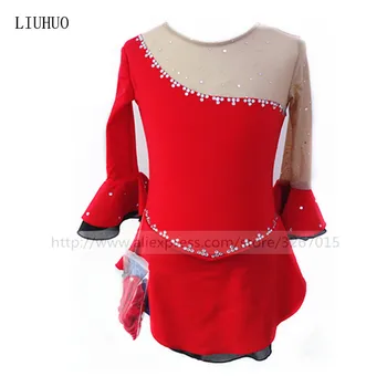 Dailiojo Čiuožimo Suknelė Moterų, Mergaičių Ledo Čiuožimo Suknelė Raudona aukštos elastinga spandex medžiaga yra patogus prakaitavimas Miela mergina