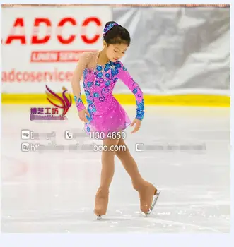 Dailiojo čiuožimo suknelė vaikams konkurencijos čiuožyklos suknelės nemokamas pristatymas mergaitės paveikslą aukštos elastinga